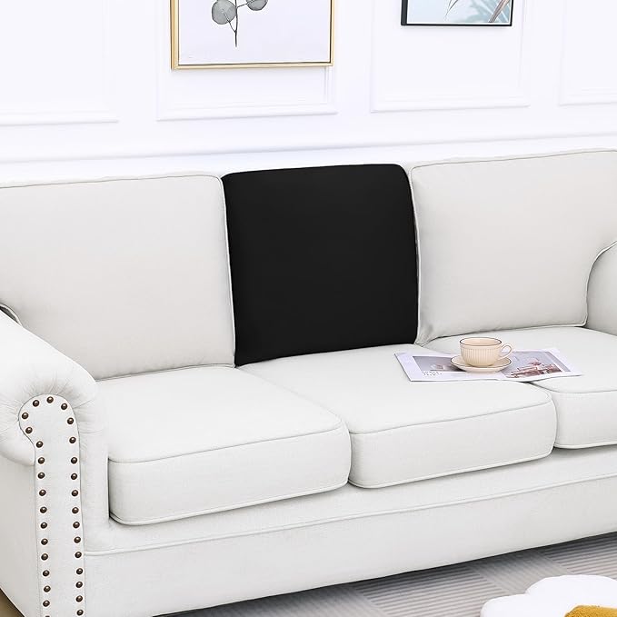 Smiry Printed Couch Cushion Covers, Stretch Soft Couch Covers for Sofa, Washable Non-Slip Sofa Slipcover Furniture Protector for Indoor and Outdoor (Backrest M, Black)