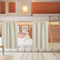 RYB HOME Half Curtain Tiers 36 inch Length, Rod Pocket Summer Heat Blocking Thermal Insulated Short Curtains for Small Window, Width 34 by Length 36, Beige, 2 Panels