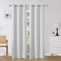 Joydeco Blackout Curtains 108 Inches Long 2 Panels Set, Thermal Insulated Long Curtains& Drapes 2 Burg, Room Darkening Drapes for Bedroom Living Room Window (Greyish White, W37 x L108 Inch)