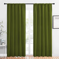 NICETOWN Window Curtains Blackout Drapes, Olive, 1 Pair, 52 by 84-Inch, Thermal Insulated Solid Rod Pocket Blackout Curtains/Draperies for Living Room
