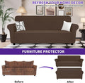 Oversized Super Stretch Couch Cover (92"-115") – Coffee, XL Sofa