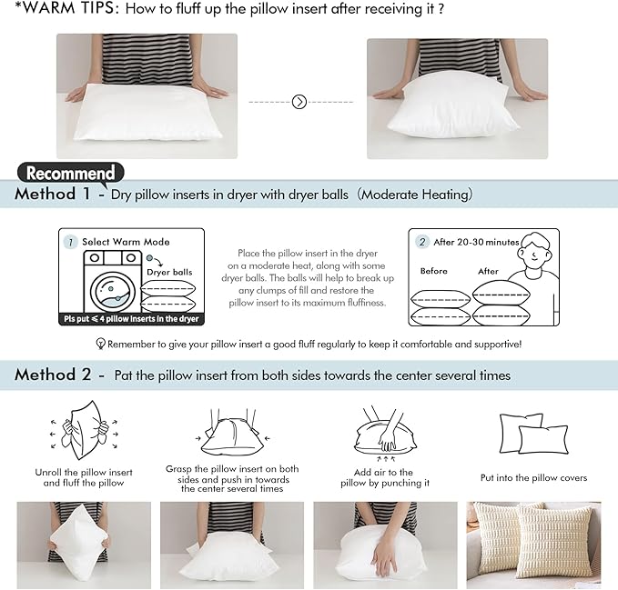 MIULEE Pillow Insert 12x16 Inch, Decorative Rectangle Throw Pillow Inserts, Premium Fluffy Pillow Forms Sham Stuffer for Sofa Couch Living Room