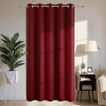 Joydeco Blackout Patio Sliding Door Curtains 96 Inches Long, Grommet Privacy Room Divider Curtains, Extra Wide Thermal Blackout Drapes for Bedroom Living Room (Burgundy Red, 70Wx96L, 1 Panel)