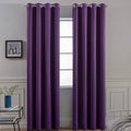 Yakamok Soft Room Darkening Grommet Window Drapes Thermal Insulated Light Blocking Blackout Curtains for Bedroom(52Wx96L,Purple,2 Panels)