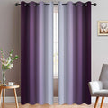 Yakamok Room Darkening Ombre Curtains 84 Inch Length, Purple and Greyish White Thermal Insulated Gradient Color Curtains,Light Blocking Grommet Window Drapes for Bedroom,52 Inch Width,2 Panels