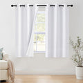 NICETOWN 100% Blackout Window Curtain Panels 40" Length, Set of 2, Snow White, 42 inches Wide, Thermal Insulated Drapes for Kitchen