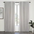 Linen Blackout Curtains 70 Inches Extra Wide 84 Inch Long for Living Room Grey Beige Room Darkening Back Tab Pleated Drapes for Bedroom Winter Thick Window Energy Efficient 70"W x 84"L 2 Panels