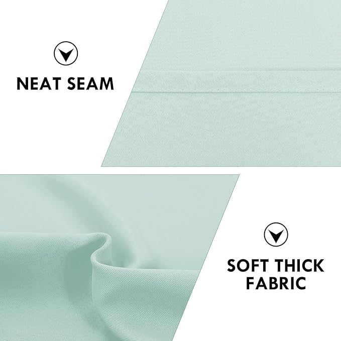 DWCN Blackout Curtains Thermal Insulated, Energy Saving & Noise Reducing Bedroom and Living Room Curtains, Mint Green, W 52x L 63 Inch, Set of 2 Rod Pocket Curtain Panels