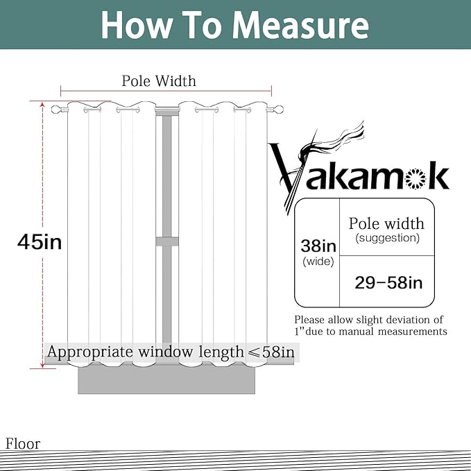 Yakamok Thermal Insulated Grommet Blackout Curtains for Bedroom, 45 Inch Length Light Blocking Blackout Drapes for Living Room, Navy Blue, 38W x 45L, 2 Panels