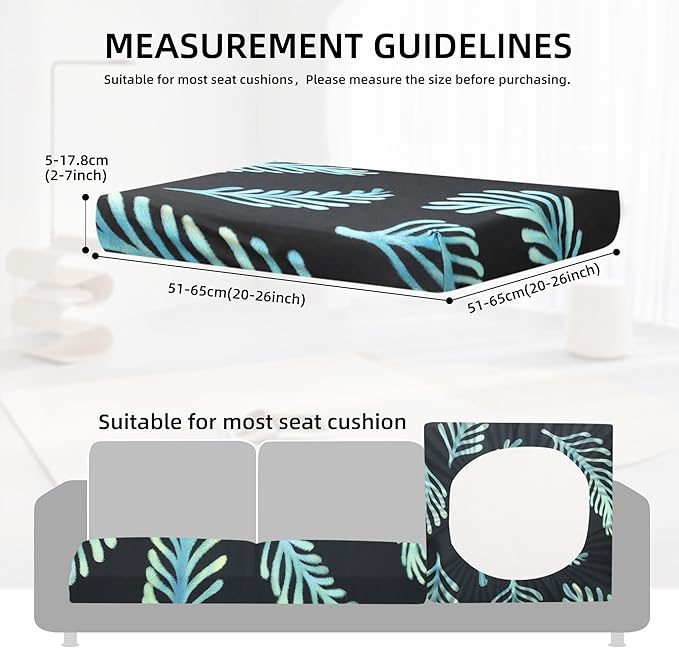 8Pcs Outdoor Cushion Covers, Patio Cushion Covers,Stretch Elastic Slipcovers, Replacement Washable & Reusable Furniture Protector for Patio Couch (Fir-Pattern,Cover Only)