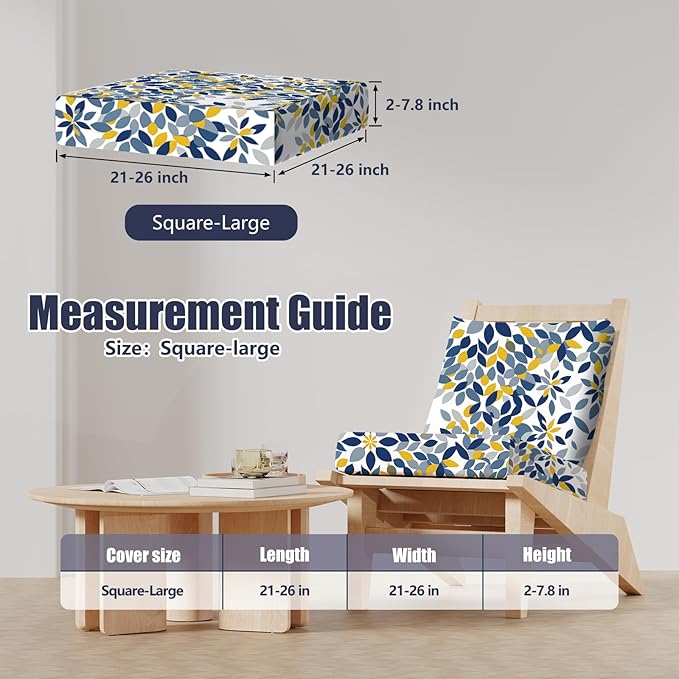 8Pcs Stretch Patio Cushion Covers, Outdoor Couch & Sofa Replacement Slipcovers for Patio Furniture Cushion Covers, Washable Reusable Furniture Protector