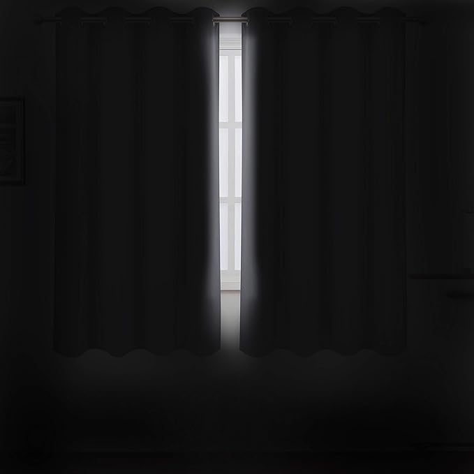 LEMOMO Grey Thermal Blackout Curtains/52 x 72 Inch/Set of 2 Panels Room Darkening Curtains for Bedroom