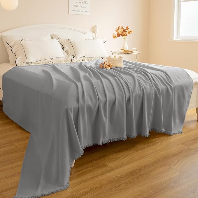 Couch Cover for Dogs, Boho Sofa Covers for 3 Cushion Couch, Chenille Sofa Slipcover for Pets Washable, L-Shape Sectional Couch Loveseat Cover Soft Throw Blankets with Tassels(71x134,Grey)