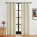 NICETOWN Blackout Beige Curtains 80 inch Long for Bedroom, Set of 2, W34 x L80, Thermal Insulated Solid Grommet Vertical Drapes Room Darkening Drapes for Living Room