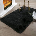 Ashler Faux Fur Rug, Fluffy Shaggy Area Rug Ultra Soft 2 x 2.9 Feet Rectangle Fur Rug Black Fuzzy Rug Machine Washable Shag Rug, Nursery Decor Throw Rugs for Bedroom, Kids Room, Living Room