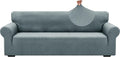 ZNSAYOTX 1 Piece Jacquard Couch Covers for 3 Cushion Couch High Stretch Sofa Cover for Pets Dogs Anti Slip Extra Large Sofa Slipcovers Furniture Protector (X-Large, New Pattern Light Grey)