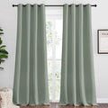 NICETOWN Greyish Green Blackout Curtains 120" Long for Office, Dining Room, Guest Room, 55" Wide, 2 Pieces, Sound Reducing Heat and Cold Block Curtain Panels for Modern Room Decorative