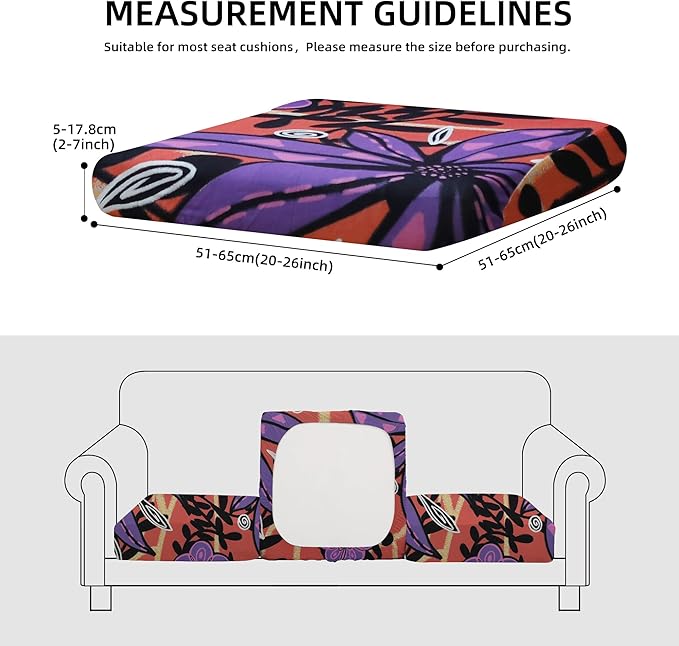 Outdoor Cushion Covers Set,8PCS Patio Furniture Couch Seat Slipcovers, Replacement for Sofa Sectional Chair(Cover，Only)