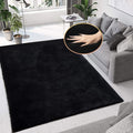 ORINOVA Black Fluffy Rug 5x8 Area Rugs for Bedroom Fuzzy Bunny Washable Fur Rugs for Living Room Teen Room Nursery Rectangle Rug