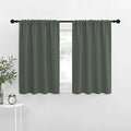 NICETOWN Bedroom Curtains Blackout Draperies - All Season Thermal Insulated Solid Rod Pocket Top Blackout Curtains/Drapes for Kid's Room (Dark Mallard, 1 Pair, 34 x 30 Inch)