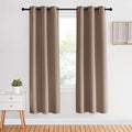 NICETOWN Kitchen Blackout Curtains and Drapes, 1 Pair, 34 inches by 70 Inch, Cappuccino, Triple Weave Energy Saving Thermal Insulated Solid Grommet Blackout Panels for Patio