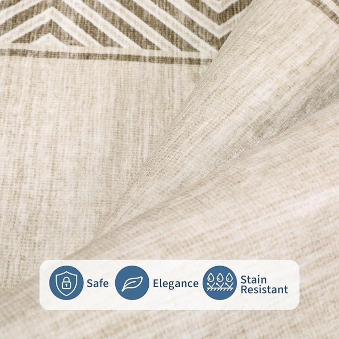 GarveeHome Bordered Bedroom Rugs 5x7 Ultra-Soft Indoor Carpet, Non-Slip Modern Geometric Living Room Rug, Stain-Resistant Neutral Accent Floor Cover for Dining Room, Nursery, Office, Beige