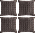 Fancy Homi 4 Packs Boho Dark Brown Decorative Throw Pillow Covers 20x20 Inch for Living Room Couch Bed Sofa, Rustic Modern Farmhouse Home Decor, Soft Plush Corduroy Square Cute Cushion Case 50x50 cm