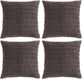 Fancy Homi 4 Packs Boho Dark Brown Decorative Throw Pillow Covers 26x26 Inch for Living Room Couch Bed Sofa, Rustic Modern Farmhouse Home Decor, Soft Plush Corduroy Cute Square Cushion Case 66x66 cm