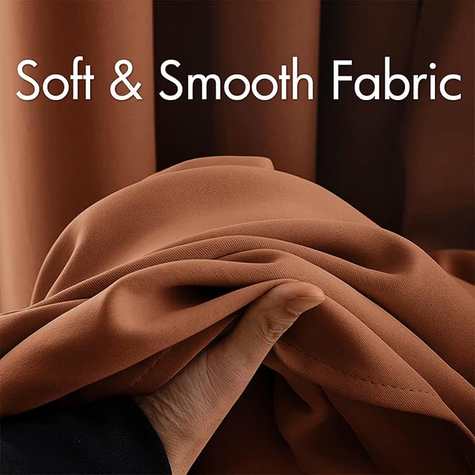 MIULEE Blackout Curtains 96 Inches Long for Bedroom Living Room Thermal Insulated Room Darkening Grommet Top Solid Light Blocking Drapery Set of 2 Window Panels Terracotta
