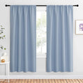 NICETOWN Blackout Curtains for Living Curtains, Vintage Blue, 1 Pair, 34-inch W x 72-inch L, Home Decorations Thermal Insulated Solid Pole Top Blackout Drapes for Living Room