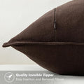 Linen Decorative Pillow Covers Dark Brown Boho (18x18 Inch) – 18x18in