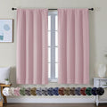 Simplebrand Ava Blush Short Blackout Curtains for Bedroom 45 Inches Long 2 Panels Set, Solid Thermal Insulated, Energy Saving Window Treatment Curtains Blackout Drapes, W40 x L45 Inch, Blush