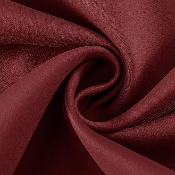 Joydeco Blackout Curtains 72 inches Long 2 Panels Set, Thermal Insulated Long Curtains 2 Burg, Room Darkening Grommet Drapes for Bedroom Living Room Windows (W42 x L72 Inch, Burgundy Red)