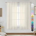 OVZME Cream Sheer Curtains 54 Inches Long 2 Panels - Soft Light Filtering Window Sheer Panels for Living Room/Bedroom, Top Dual Rod Pocket, 1 Pair, Each 42Wx54L Inches