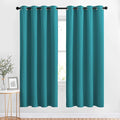 NICETOWN Room Darkening Curtains & Drapes - Window Treatment Thermal Insulated Solid Grommet Light Block Panels for Bedroom/Living Room, Peacock Teal, Set of 2, W52 x L72