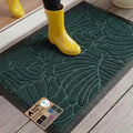 GORILLA GRIP 100% Waterproof All-Season WeatherMAX Doormat 35x23, US Designed Natural Rubber, Stain and Fade Resistant, Low Profile Indoor Outdoor Door Mats, Easy Clean Patio Mat, Green Palm