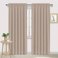 DWCN Blackout Curtains for Living Room Thermal Insulated, Energy Saving & Noise Reducing Bedroom Curtains, Camel, W 70x L 84 Inch, Set of 2 Rod Pocket Curtain Panels