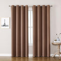 ChrisDowa Grommet Room Darkening Curtains for Bedroom and Living Room - 2 Panels Set Thermal Insulated Blackout Curtains (Cappuccino, 52W x 72L)