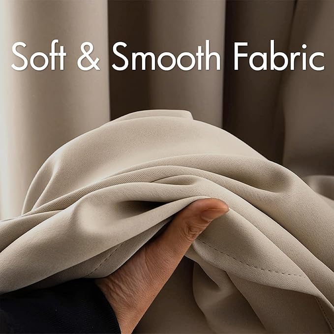 MIULEE Blackout Curtains 96 Inches Long for Bedroom Living Room Thermal Insulated Room Darkening Grommet Top Solid Light Blocking Drapery Set of 2 Window Panels Taupe