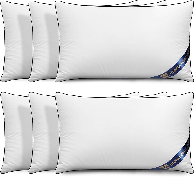 Utopia Bedding Throw Pillow Inserts (Pack of 6 White), 12 x 20 Inches Decorative Indoor Pillows for Sofa, Bed, Couch, Cushion Sham Stuffer