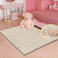 ORINOVA Light Brown Beige Plush Washable Fluffy Area Rugs for Bedroom Faux Fuzzy Bunny Fur Rug for Living Room Nursery Rug 3x5 Boho Rugs