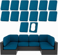 hyha 14Pcs Patio Cushion Covers, Stretch Outdoor Couch Cushion Covers, Washable Outdoor Chair/Sofa Slipcovers for Patio Furniture Cushions Protector with Elastic Bottom(Peacock Blue,Cover Only)