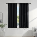 PONY DANCE Blackout Curtains 63 inch Length - Window Covering Panels Thermal Insulated Window Blinds Drapes Light Block Curtain Shades for Bedroom, 42-inch Wide by 63-inch Long, Black, 2 PCs