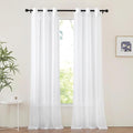 NICETOWN White Sheer Curtains 96 inches Long, Grommet Light Filtering Voile Sheer Window Treatments Lightweight & Breathable Drapes for Bedroom/Living Room, W42 x L96, 2 Panels