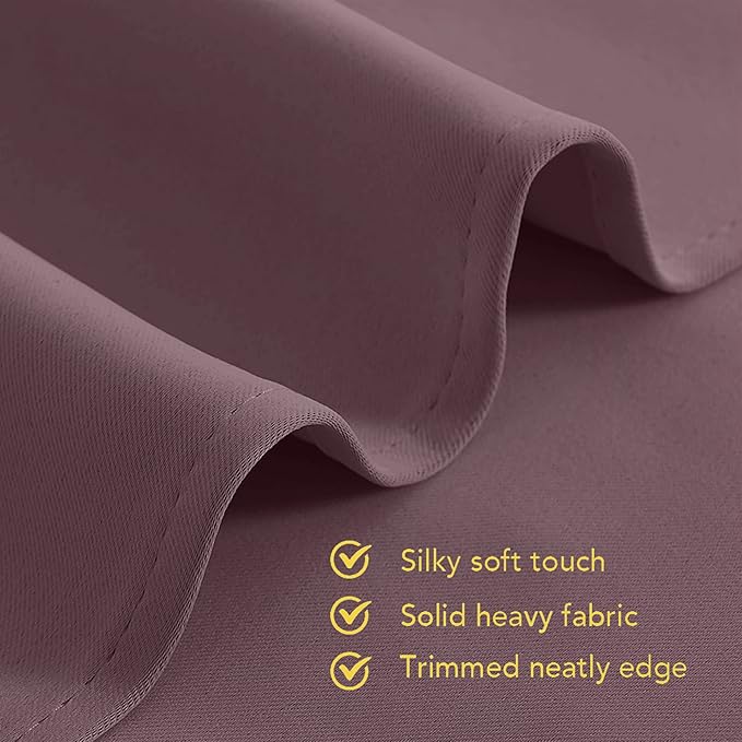 NICETOWN Blackout Curtains for Bedroom, Dry Rose, 34 W by 80 L, Set of 2, Thermal Insulated Curtains & Drapes with Grommet Top for Living Room, Privacy Window Treatment Draperies
