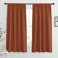 RYB HOME Blackout Curtains for Bedroom Living Room 63 inches Long, Thermal Insulated Privacy Rod Pocket Drapes for Nursery Office Home Theater, Width 42 by Length 63, Burnt Orange, 2 Panels