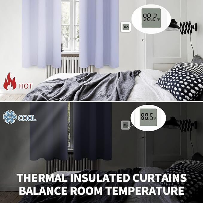 BGment Room Darkening Curtains 72 Inches Long - Grommet Thermal Insulated Drapes Window Treatment Curtains for Bedroom, 2 Panels, 52 x 72 Inch, Lavander