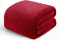 Exclusivo Mezcla Fleece Bed Blanket King Size, Super Soft and Warm Blankets for Couch, Sofa and Bed Waffle Textured, Cozy, Fuzzy and Lightweight (Deep Red, 90x104 Inches)