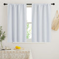 RYB HOME Short Curtains for Bedroom, Room Darkening Insulated Summer Heat Light UV Blocking Energy Saving Drapes for Nursery, Width 34 by Length 45, Greyish White, Set of 2