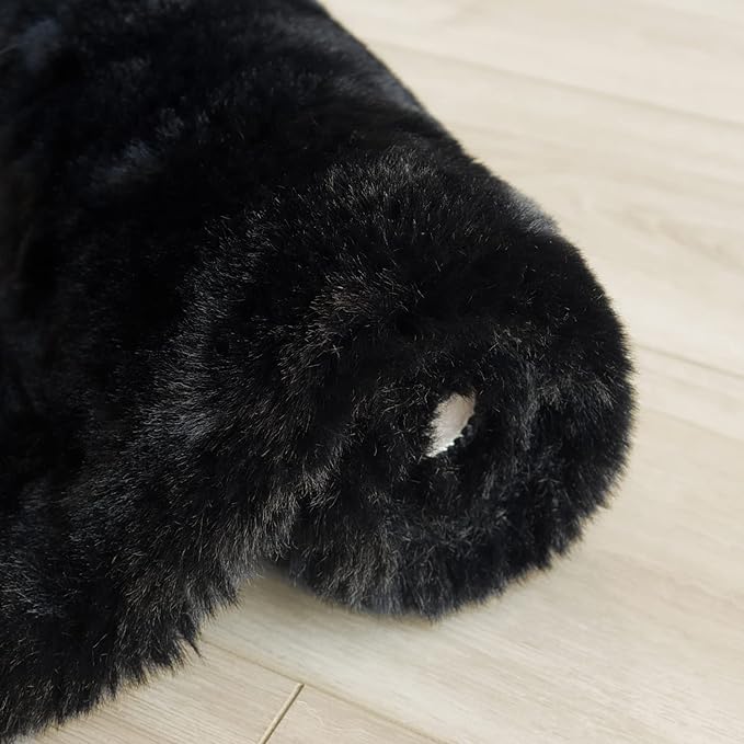 ORINOVA Black Fluffy Living Room Furry Rugs for Living Room Washable Shaggy Area Rugs for Bedroom 4x6 Rug for Nursery Decor